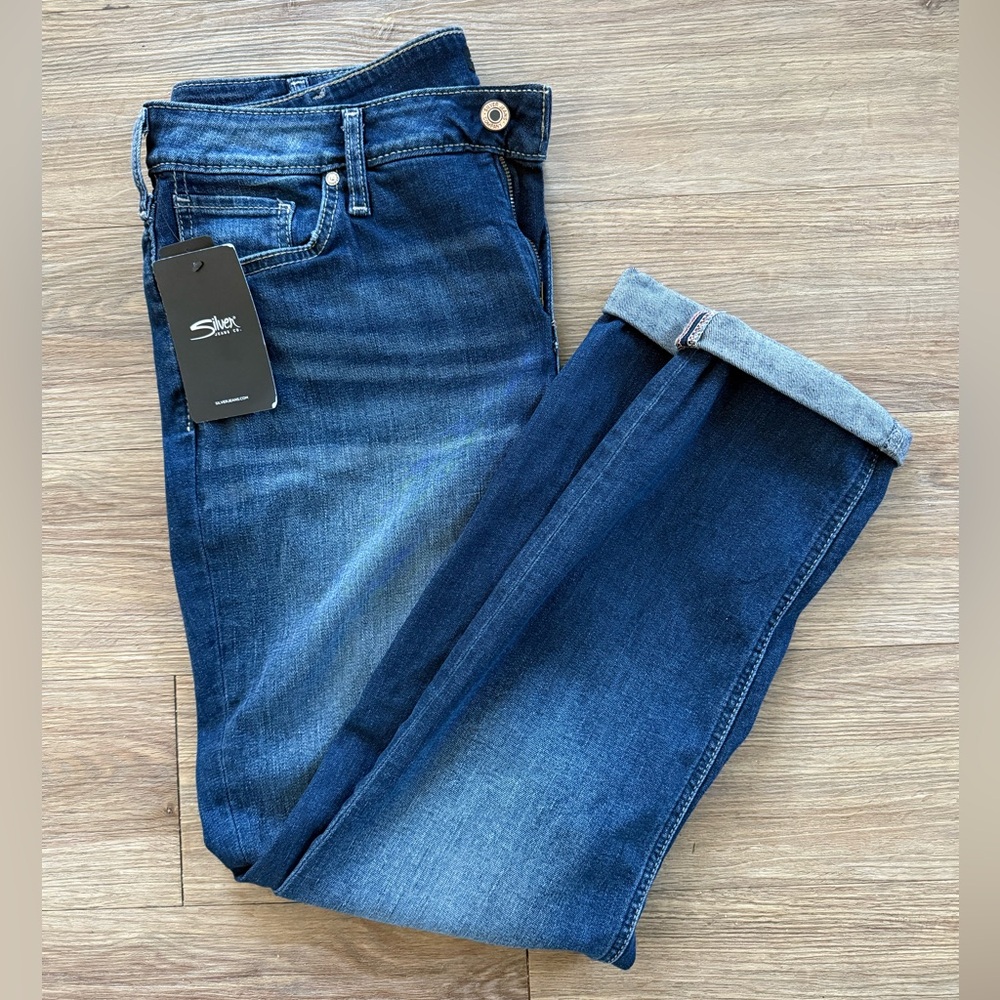 Indigo mid rise boyfriend jeans